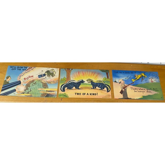 (3) 1942 Vintage WW2 UNUSED postcards all different Tichnor Bros. NEW LISTING - Picture 1 of 7